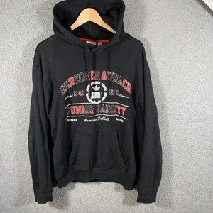 Adidas‎ Hoodie Mens Small Black Red Pullover Hooded Sweatshirt Pockets